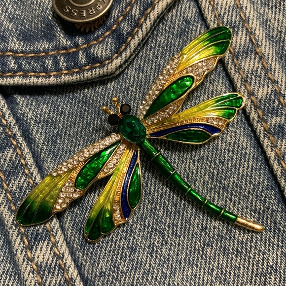 Dragonfly Brooch Pin Green New - Picture 4 of 7